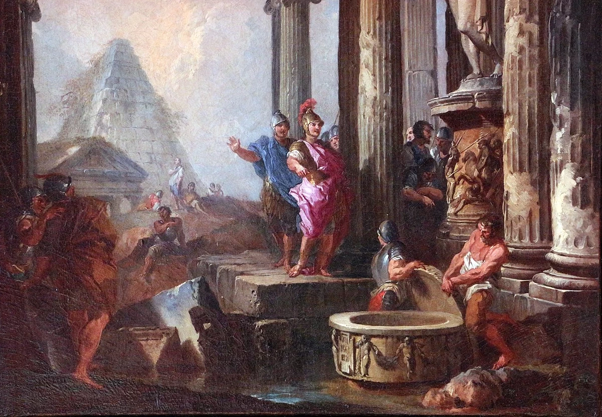 Alessandro visita il sepolcro di Achille - Accademia di san Luca